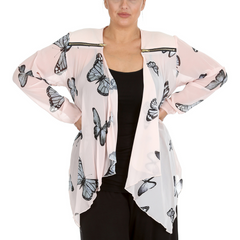 Butterfly Zip Chiffon Cardigan Light & Elegant