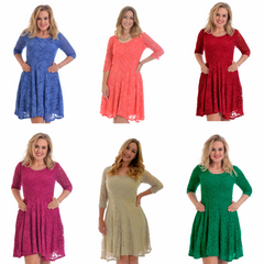 2047 Lace Lined Skater Dress Feminine Flow & Flair