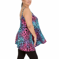 1539 Neon Leopard Print Swing Top – Bold & Bright