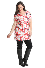 1430 Santa Print Tunic Top