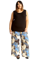 6110 Floral Paisley Print Palazzo Trouser