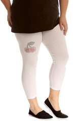 7212 Cherry Stud Cropped Leggings