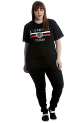 1532 L'Amour Paris Print Cotton T-Shirt