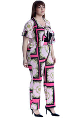 6106 Chains & Tassels Print Trousers