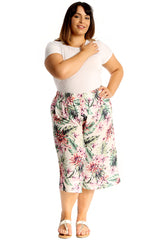 6127 Floral Print Crepe Culottes