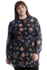 1546 Floral Print Ban Collar Shirt
