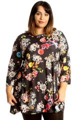 1679 Multi Floral Print Swing Top