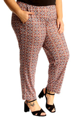 6152 Tile Print Side Pocket Trousers