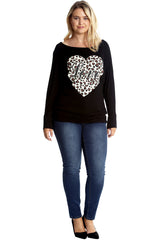 1578 Love Heat Print Batwing Top