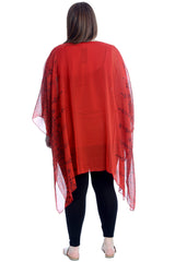 3249 Paisley Heart & Dove Print Chiffon Kaftan