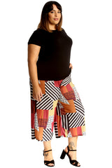 6130 Abstract Print Culottes