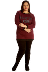 3124 No Glitter No Party Print Zip Sweatshirt