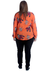 1541 Floral Print Front Tie Top