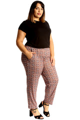 6152 Tile Print Side Pocket Trousers