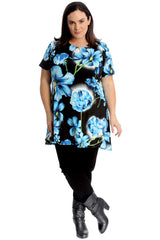 1728 Floral Print Swing Top