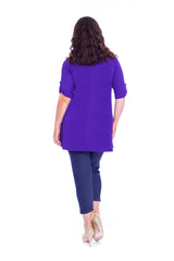 1316 Eagle Stud Button on Sleeve Top