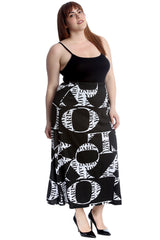 5038 Love Print Mid Calf Skirt