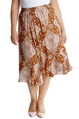 5028 Moroccan Tile Print Skirt