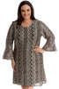 2284 Bell Sleeve Crochet Lace Tunic