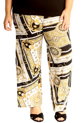 6113 Geometric Print Palazzo Trouser