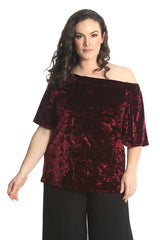 1590 Velvet Off Shoulder Top