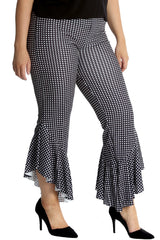 6085 Checked Frill Trousers