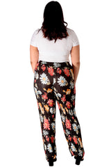 Multi Floral Print Pleated Trousers