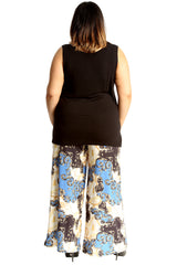 6110 Floral Paisley Print Palazzo Trouser
