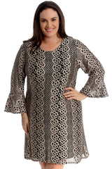 2284 Bell Sleeve Crochet Lace Tunic