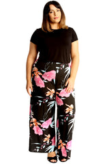 6116 Floral Print Palazzo Trouser