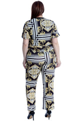 6106 Chains & Tassels Print Trousers