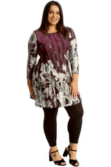 Floral Print Sequin Swing Top