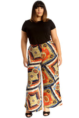 6113 Geometric Print Palazzo Trouser