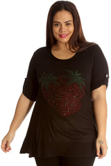 1520 Strawberry Stud 2 Button Top
