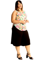 1706 Multi Floral Print Chiffon Vest
