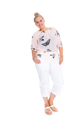 1307 Chiffon Butterfly Batwing Top