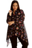 1506 Small Floral Print Chiffon Shirt