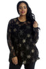 1214 Floral Foil Lace Long Sleeve Top