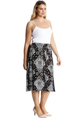 5028 Moroccan Tile Print Skirt