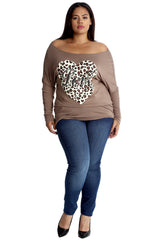 1578 Love Heat Print Batwing Top