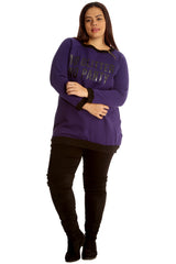 3124 No Glitter No Party Print Zip Sweatshirt