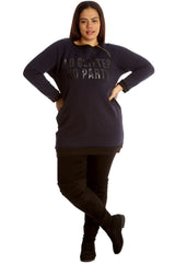 3124 No Glitter No Party Print Zip Sweatshirt