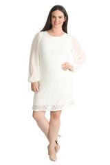 2208 Chiffon Sleeve Lace Dress