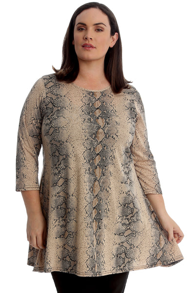 1739 Snake Skin Print Swing Top