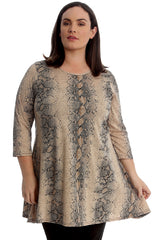 1739 Snake Skin Print Swing Top
