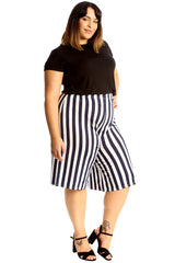 6120 Stripe Print Culottes
