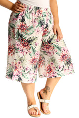 6127 Floral Print Crepe Culottes