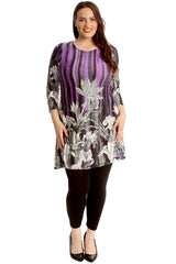 Floral Print Sequin Swing Top
