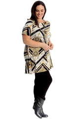 1724 Butterfly Key & Chains Print Swing Top