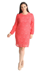 2208 Chiffon Sleeve Lace Dress